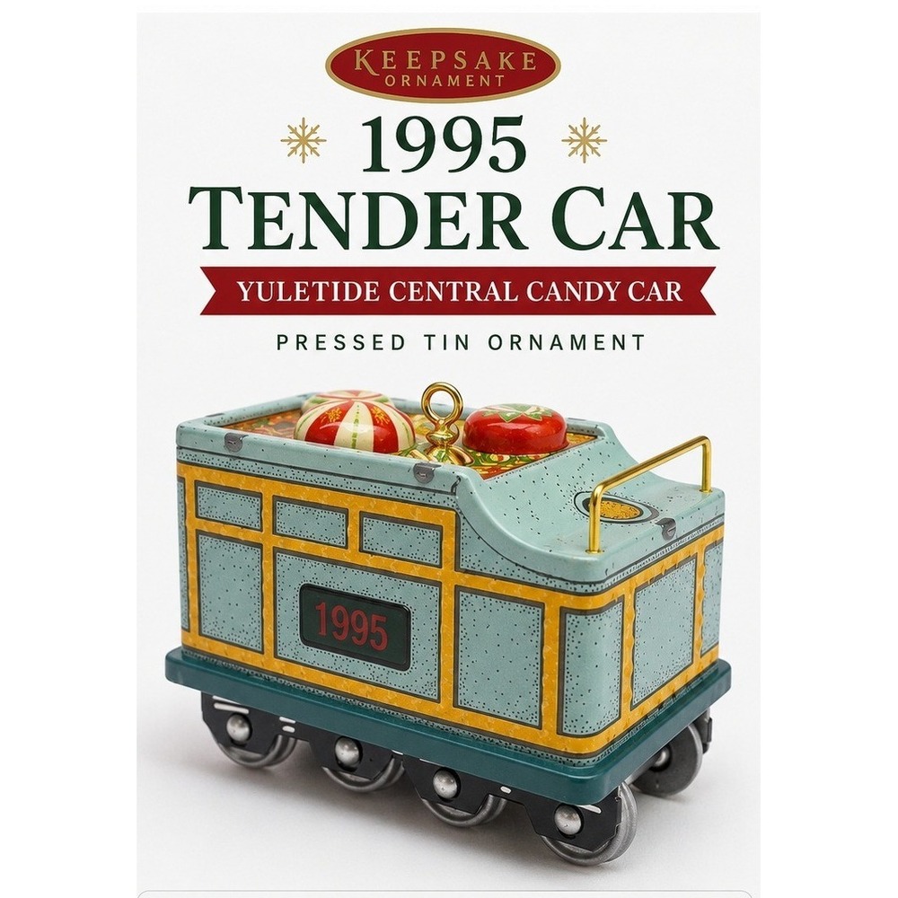Hallmark‎ Keepsake Ornament 1995 Yuletide Central Train Collector Series Blue